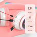 LED Light Cute Cat Bluetooth Wireless Headphone Bass Stereo Headset