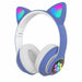 LED Light Cute Cat Bluetooth Wireless Headphone Bass Stereo Headset