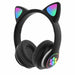 LED Light Cute Cat Bluetooth Wireless Headphone Bass Stereo Headset