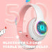 LED Light Cute Cat Bluetooth Wireless Headphone Bass Stereo Headset