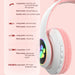 LED Light Cute Cat Bluetooth Wireless Headphone Bass Stereo Headset