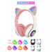 LED Light Cute Cat Bluetooth Wireless Headphone Bass Stereo Headset