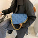 Women Shoulder Bags Denim Quality Thick Metal Chain Shoulder Purses & Handbags