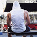Men's Bodybuilding Hooded Tank Top Cotton Sleeveless Vest Fitness Sportswear