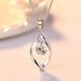 925 Sterling Silver Women's Fashion Jewelry Zircon Trendy Pendant Necklace