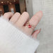 New Fashion Women Micro-inlaid Crystal Zircon Rings Sweet Elegant Flower Ring for Girls