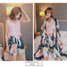4 Pieces Soft Pajamas Sets Floral Printed Sleepwear With Shorts Women Nightwear