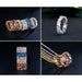 Fashion Luxury Multicolor Charm AAA Cubic Zirconia Wedding Rings Women Jewelry