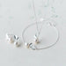 Sterling Silver Jewelry Set Bud Leaf Pearl Necklace Earrings Bracelet Women Jewelry