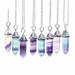 Fluorite Necklace Crystal Pendant Natural Gem Stone Hexagonal Pendulum Fashion Jewelry