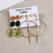Metal Acrylic Tassel Geometric Earrings Set For Women Zircon Dangle Earring