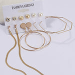 Metal Acrylic Tassel Geometric Earrings Set For Women Zircon Dangle Earring