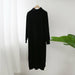 Women Turtleneck Long Sleeve Sweater Dress Loose Aachoae Knitted Long Dress