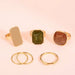 New Arrival Vintage 8Pcs/Set Fairy Colorful Stone Metallic Fashion Finger Rings