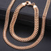 Men Women Jewelry Set Rose Gold Bracelet Necklace Jewelry Set