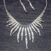 Rhinestone Necklace Earrings Set Women Long Tassel Wedding Jewelry Sets