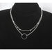 Double-Layer Bead Chain Hollow Circle Pendant  Necklace Trendy Women Jewelry