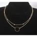 Double-Layer Bead Chain Hollow Circle Pendant  Necklace Trendy Women Jewelry