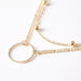 Double-Layer Bead Chain Hollow Circle Pendant  Necklace Trendy Women Jewelry