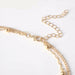Double-Layer Bead Chain Hollow Circle Pendant  Necklace Trendy Women Jewelry