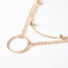 Double-Layer Bead Chain Hollow Circle Pendant  Necklace Trendy Women Jewelry
