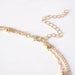 Double-Layer Bead Chain Hollow Circle Pendant  Necklace Trendy Women Jewelry