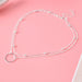 Double-Layer Bead Chain Hollow Circle Pendant  Necklace Trendy Women Jewelry
