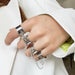 Punk Style Chain Link Multiple Finger Open Rings Men Women Jewelry