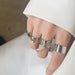 Punk Style Chain Link Multiple Finger Open Rings Men Women Jewelry