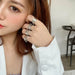Punk Style Chain Link Multiple Finger Open Rings Men Women Jewelry