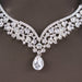 Baroque Crystal Water Drop Bridal Jewelry Sets Rhinestone Tiaras Crown Necklace Earrings