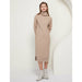Women Turtleneck Long Sleeve Sweater Dress Loose Aachoae Knitted Long Dress