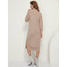 Women Turtleneck Long Sleeve Sweater Dress Loose Aachoae Knitted Long Dress