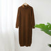 Women Turtleneck Long Sleeve Sweater Dress Loose Aachoae Knitted Long Dress