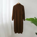 Women Turtleneck Long Sleeve Sweater Dress Loose Aachoae Knitted Long Dress