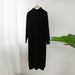 Women Turtleneck Long Sleeve Sweater Dress Loose Aachoae Knitted Long Dress