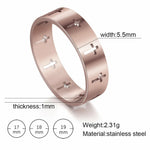 Stainless Steel Couple Rings Silver Color Supernatural Cross Wedding Bands Unisex Jewelry