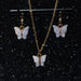 Acrylic Butterfly Earrings Pendant Necklaces Combination Jewelry Set