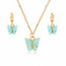 Acrylic Butterfly Earrings Pendant Necklaces Combination Jewelry Set