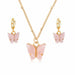 Acrylic Butterfly Earrings Pendant Necklaces Combination Jewelry Set