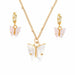 Acrylic Butterfly Earrings Pendant Necklaces Combination Jewelry Set