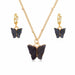 Acrylic Butterfly Earrings Pendant Necklaces Combination Jewelry Set