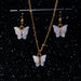 Acrylic Butterfly Earrings Pendant Necklaces Combination Jewelry Set