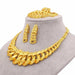 18K Gold Plated Jewelry Set Women Bridal Luxury Necklace Earrings Bracelet Ring Jewelry