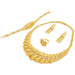 18K Gold Plated Jewelry Set Women Bridal Luxury Necklace Earrings Bracelet Ring Jewelry