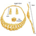 18K Gold Plated Jewelry Set Women Bridal Luxury Necklace Earrings Bracelet Ring Jewelry