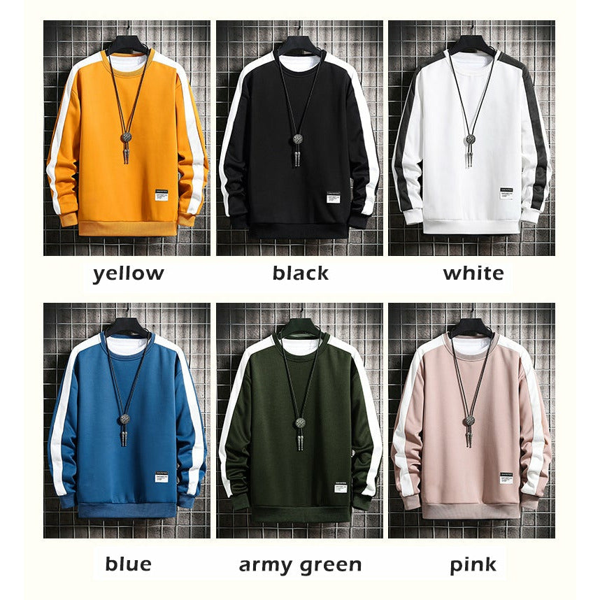 Long Sleeve Sweatshirts Men New Fashion 6 Color Casual Sweatshirt ...