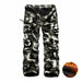 Fleece Cargo Pants Men Casual Loose Multi-pocket Trousers Men Winter Military Army Combat CamouflageTactical Pants