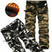 Fleece Cargo Pants Men Casual Loose Multi-pocket Trousers Men Winter Military Army Combat CamouflageTactical Pants
