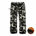 Fleece Cargo Pants Men Casual Loose Multi-pocket Trousers Men Winter Military Army Combat CamouflageTactical Pants